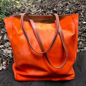 ✨LAMBERTSON TRUEX✨Orange Italian Leather Tote